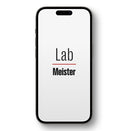 Smartphone Lab Meister app on a white background